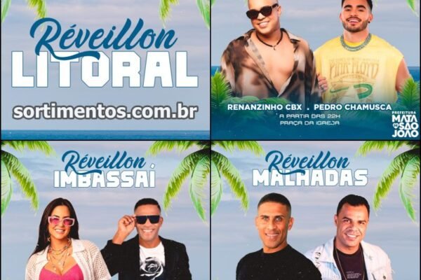Mata de São João Réveillon 2026 : Shows Réveillon de Mata de São João na Bahia - virada de ano na Praia do Forte, Imbassaí e Malhadas - reveillonnobrasil.com.br