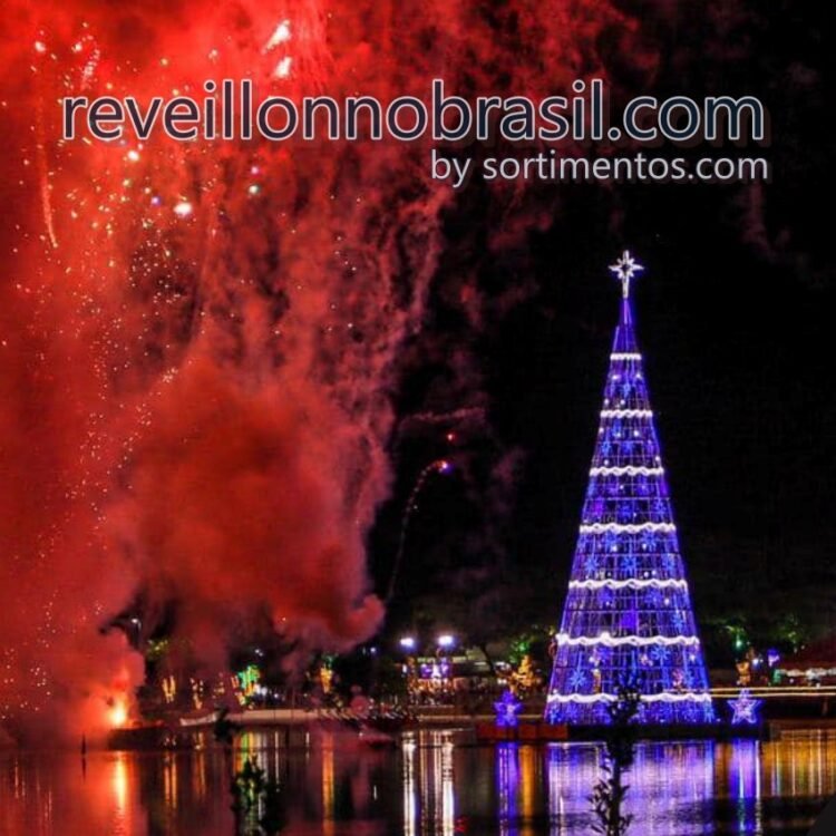Maricá Árvore de Natal Flutuante na Lagoa de Araçatiba - Maricá Natal iluminado - reveillonnobrasil.com