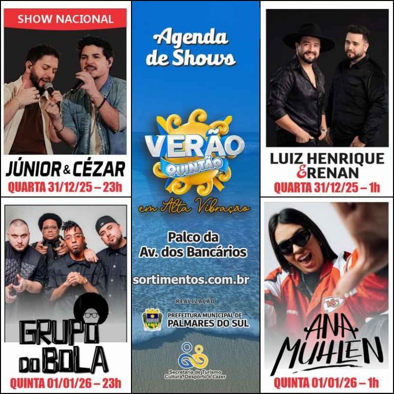 Praia do Quintão Réveillon 2026 em Palmares do Sul : shows na virada de ano na Praia do Quintão - reveillonnobrasil.com