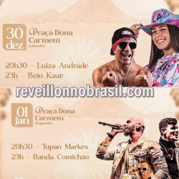 Piúma Réveillon 2024 no litoral capixaba : shows gratuitos na Praça Dona Carmen