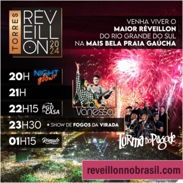 Praia Grande Réveillon 2024 em Torres : Turma do Pagode, queima de fogos, balões e previsão do tempo