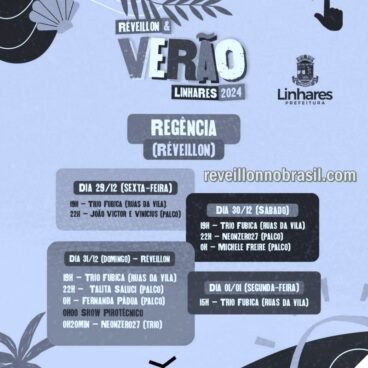 Linhares Réveillon 2024 no litoral capixaba : shows e queima de fogos no Pontal do Ipiranga, Regência e Povoação