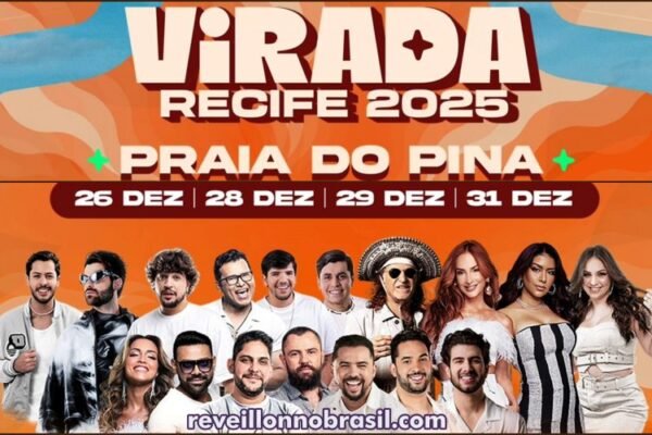 Recife Réveillon 2025 na praia do Pina : programação de shows na virada de ano