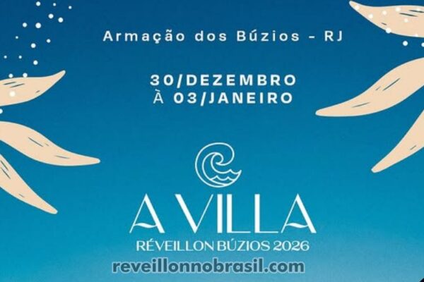 Festa de Réveillon A Villa Búzios 2026 - Réveillon em Armação dos Búzios - reveillonnobrasil.com