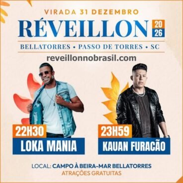 Passo de Torres Réveillon 2026 no litoral de Santa Catarina - reveillonnobrasil.com