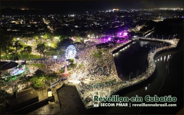 Programação Réveillon 2026 de Cubatão no Píer do Jardim Casqueiro : shows com Paralamas do Sucesso e Maiara e Maraisa