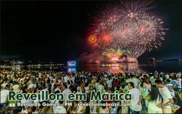 Giro Réveillon em Maricá : virada de ano teve espetáculo pirotécnico em nove bairros e shows com artistas nacionais na Ponta Negra e Barra
