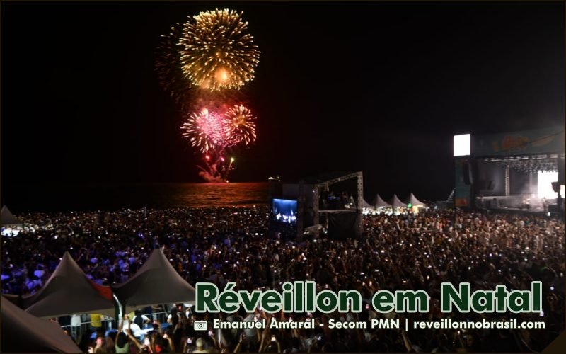 Giro Réveillon em Natal / RN : virada de ano teve queima de fogos e shows à beira mar de Ponta Negra