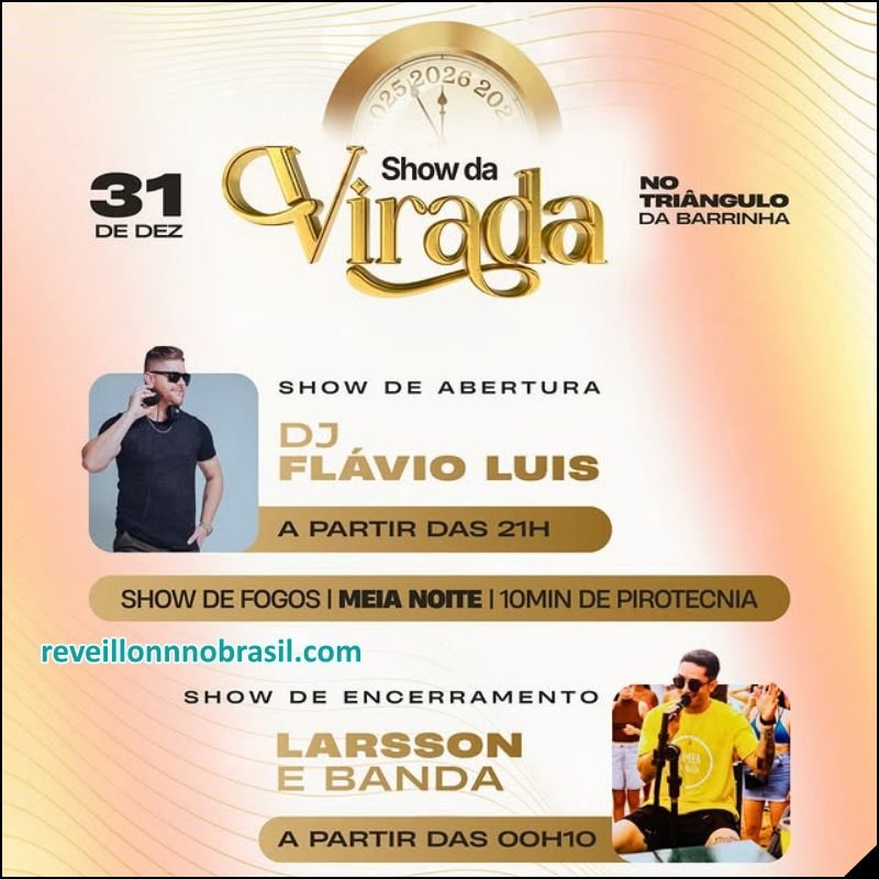 São Lourenço do Sul Réveillon 2026 na Praia da Barrinha : shows e queima de fogos na virada de ano