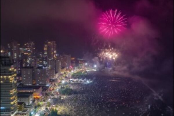 Praia Grande Réveillon 2026 no litoral paulista - Queima de fogos no Réveillon de Praia Grande - reveillonnobrasil.com