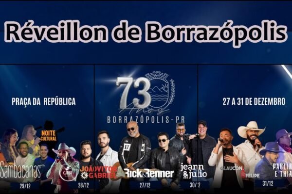 Borrazópolis Réveillon 2026 : Shows Réveillon de Borrazópolis no Paraná - reveillonnobrasil.com