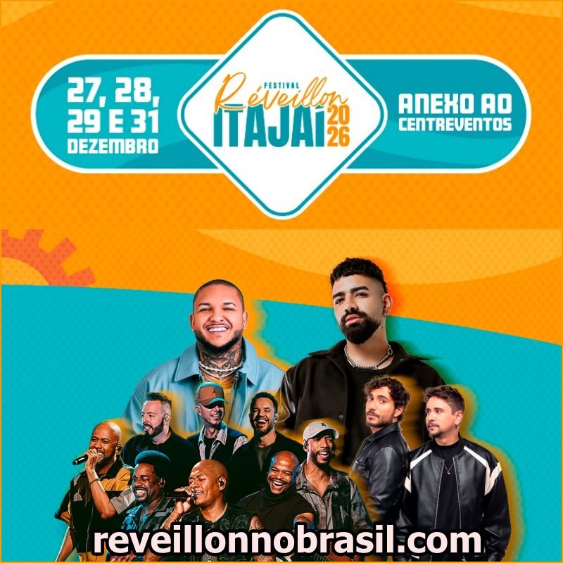 Shows Festival Réveillon Itajaí 2026 - Programação Réveillon de Itajaí - reveillonnobrasil.com