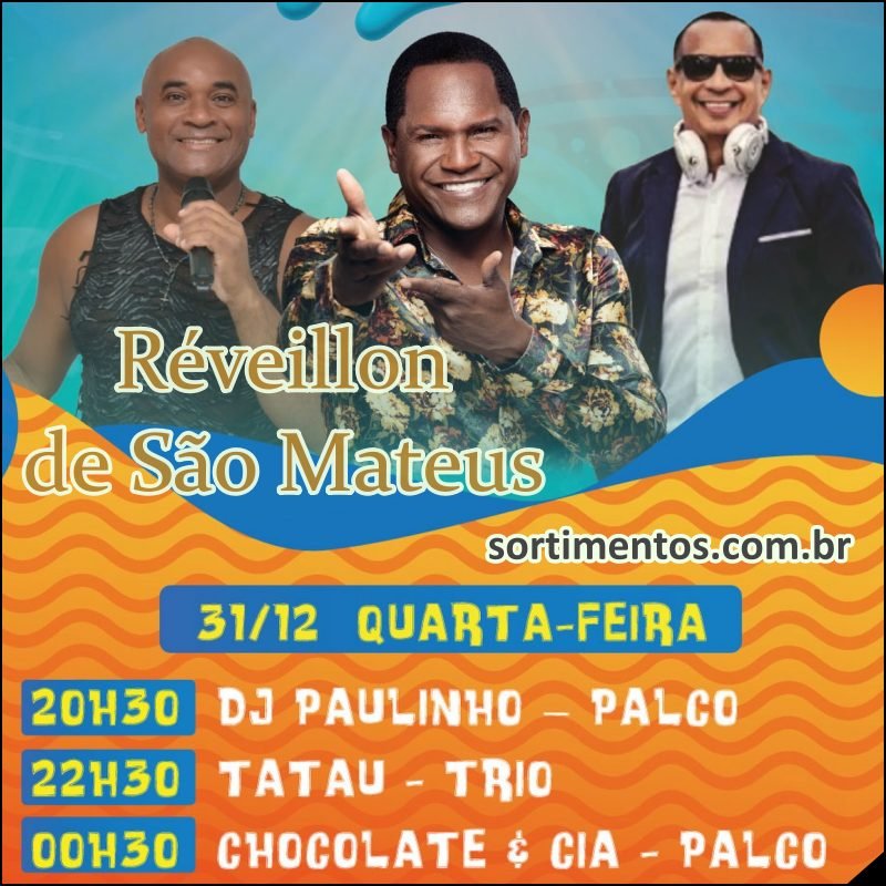 São Mateus Réveillon 2025 - Programação Réveillon em São Mateus no litoral do Espírito Santo - reveillonnobrasil.com