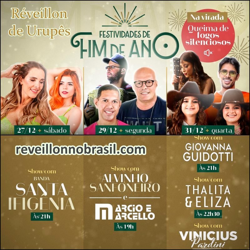 Urupês Réveillon 2026 : programação Réveillon de Urupês em São Paulo - reveillonnobrasil.com